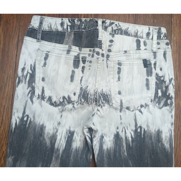 Joe's Jeans Skinny Jeans Stretch Mid-Rise Gray Feather Tie-Dyed Boho Size 4 - Picture 6 of 12